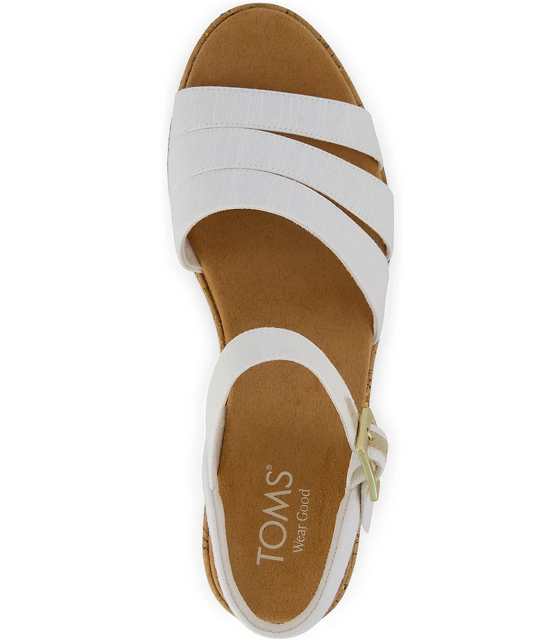 TOMS Julia Slubby Woven Cork Wedge Sandals