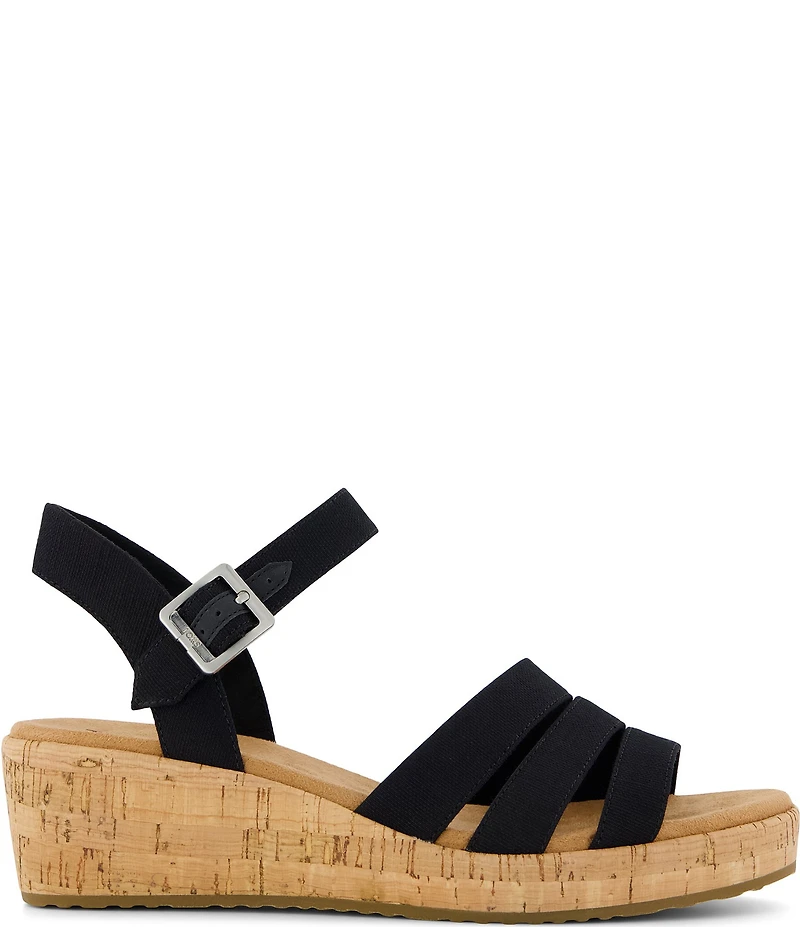 TOMS Julia Slubby Woven Cork Wedge Sandals