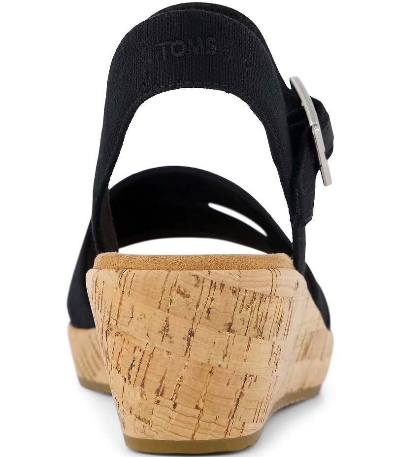 TOMS Julia Slubby Woven Cork Wedge Sandals