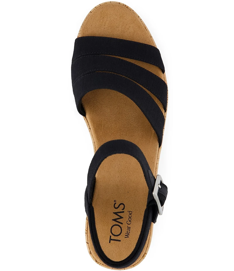 TOMS Julia Slubby Woven Cork Wedge Sandals