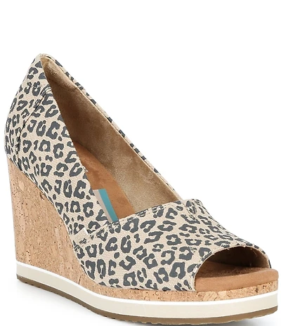 TOMS Leopard Print Essential Wedge Sandals