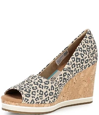 TOMS Leopard Print Essential Wedge Sandals