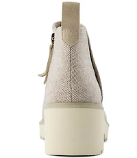 TOMS Maude Shimmer Twill Wedge Ankle Booties