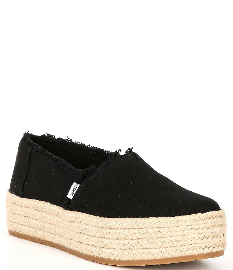 TOMS Valencia Canvas Platform Espadrille Loafers