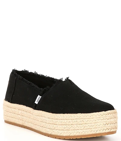 TOMS Valencia Canvas Platform Espadrille Loafers