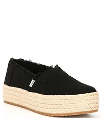 TOMS Valencia Canvas Platform Espadrille Loafers