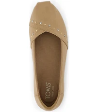 TOMS Women's Alpargata Ballet Microsuede Studded Slip On Flats