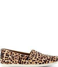 TOMS Women's Alpargata Classic Leopard Print Calf Hair Slip On Flats