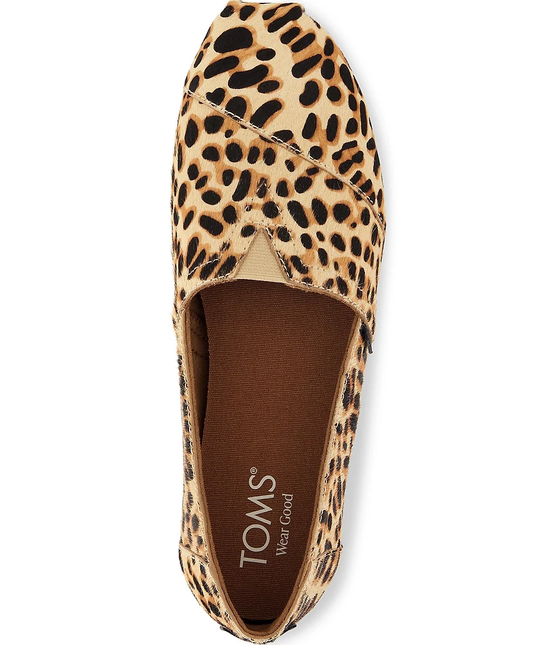 TOMS Women's Alpargata Classic Leopard Print Calf Hair Slip On Flats
