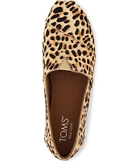 TOMS Women's Alpargata Classic Leopard Print Calf Hair Slip On Flats
