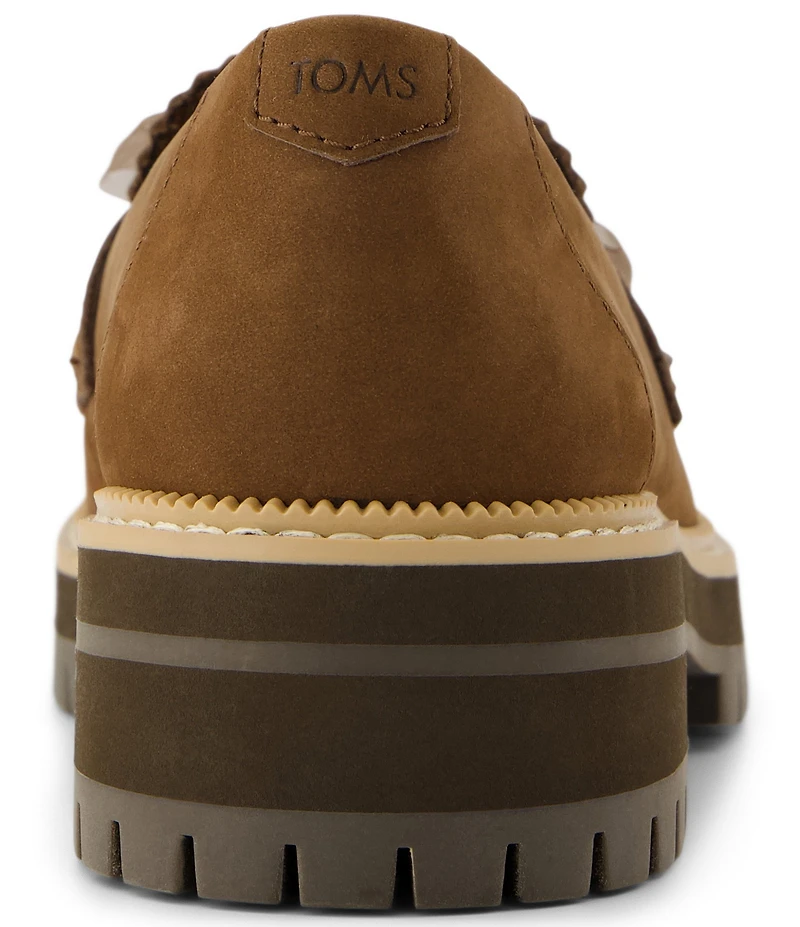 TOMS Women's Cara Leather Bow Detail Lug Loafers