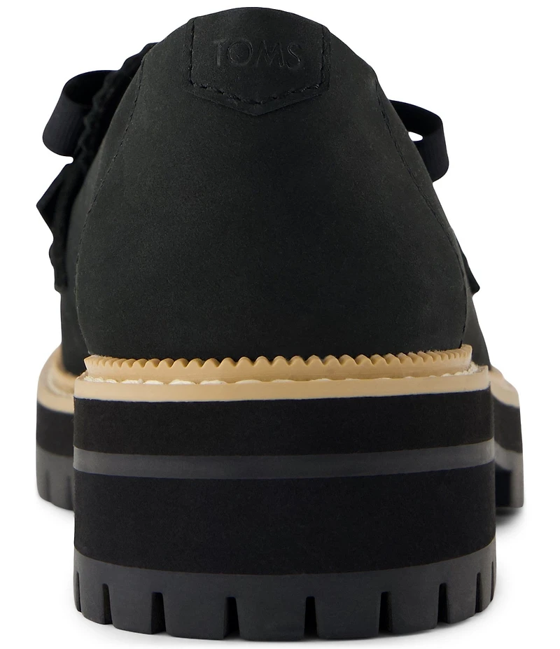TOMS Women's Cara Leather Bow Detail Lug Loafers