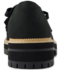 TOMS Women's Cara Leather Bow Detail Lug Loafers