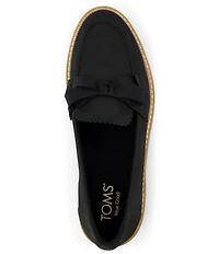 TOMS Women's Cara Leather Bow Detail Lug Loafers
