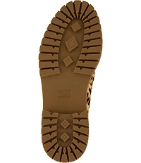 TOMS Women's Cara Leopard Print Calf Hair Lugged Penny Loafers