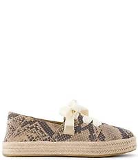 TOMS Women's Carolina Lace Up Snake Print Suede Flatform Espadrilles