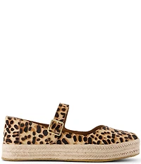 TOMS Women's Carolina Leopard Print Calf Hair Mary Jane Platform Espadrilles