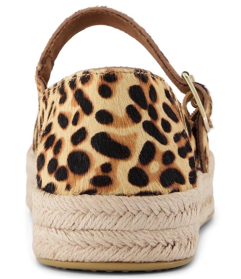 TOMS Women's Carolina Leopard Print Calf Hair Mary Jane Platform Espadrilles