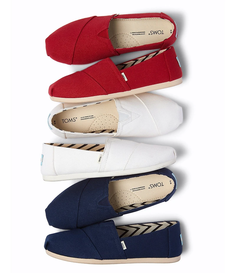 TOMS Women's Classic Alpargata Heritage Canvas Slip On Loafers