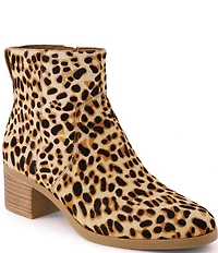 TOMS Women's Delilah Leopard Print Calf Hair Booties