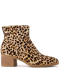 TOMS Women's Delilah Leopard Print Calf Hair Booties