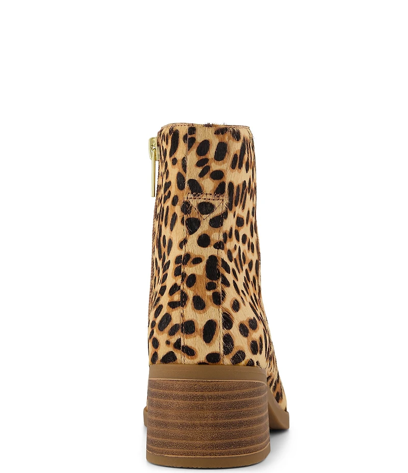 TOMS Women's Delilah Leopard Print Calf Hair Booties