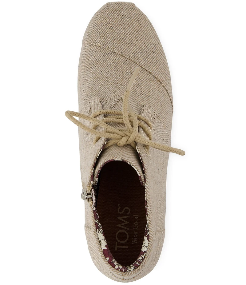 TOMS Women's Desert Wedge Plus Shimmer Twill Booties