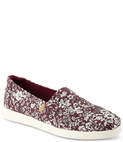 TOMS Women's Floral Print Alpargata Plus Slip On Flats