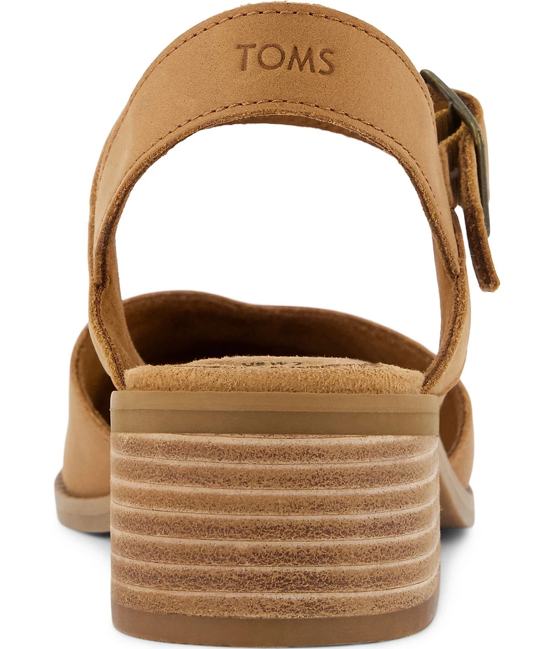 TOMS Women's Jaclyn Leather Ankle Strap Block Heel Pumps