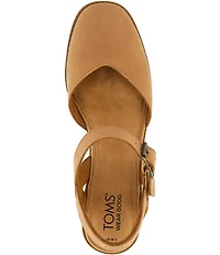 TOMS Women's Jaclyn Leather Ankle Strap Block Heel Pumps