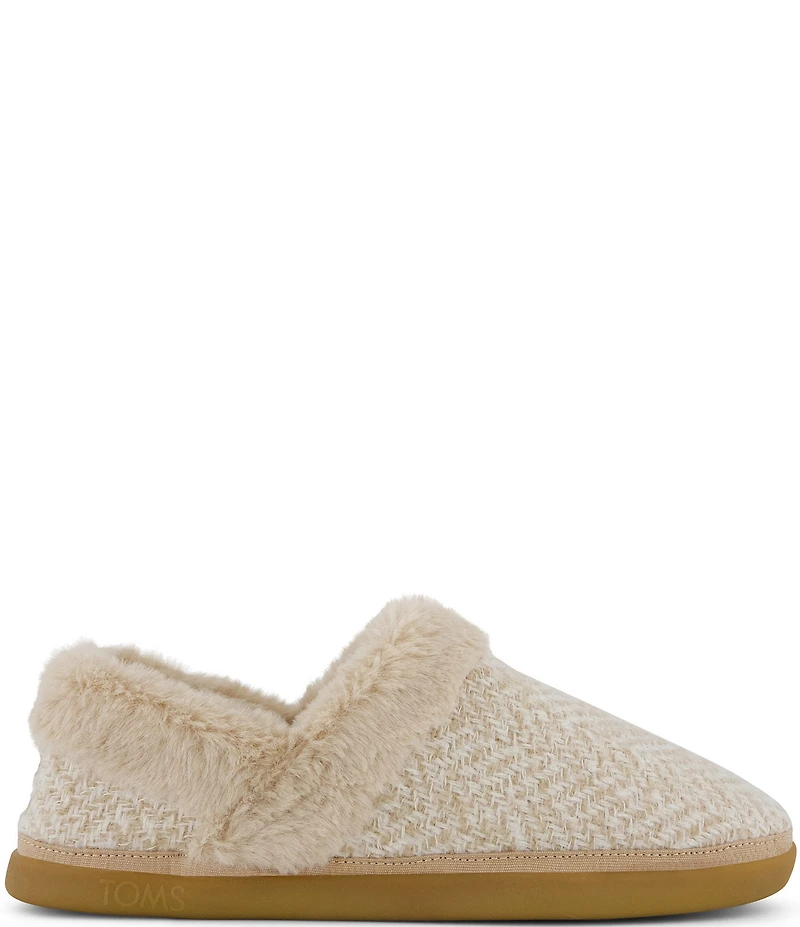 TOMS Women's Oslo Herringbone Faux Fur Slippers