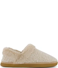 TOMS Women's Oslo Herringbone Faux Fur Slippers