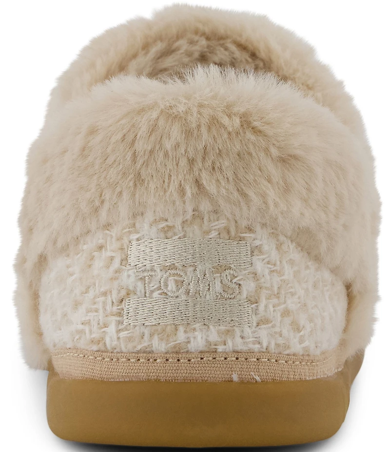 TOMS Women's Oslo Herringbone Faux Fur Slippers