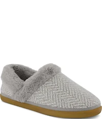 TOMS Women's Oslo Herringbone Faux Fur Slippers