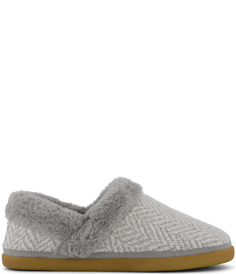 TOMS Women's Oslo Herringbone Faux Fur Slippers