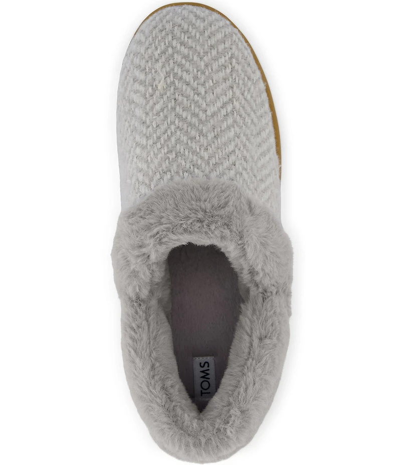 TOMS Women's Oslo Herringbone Faux Fur Slippers