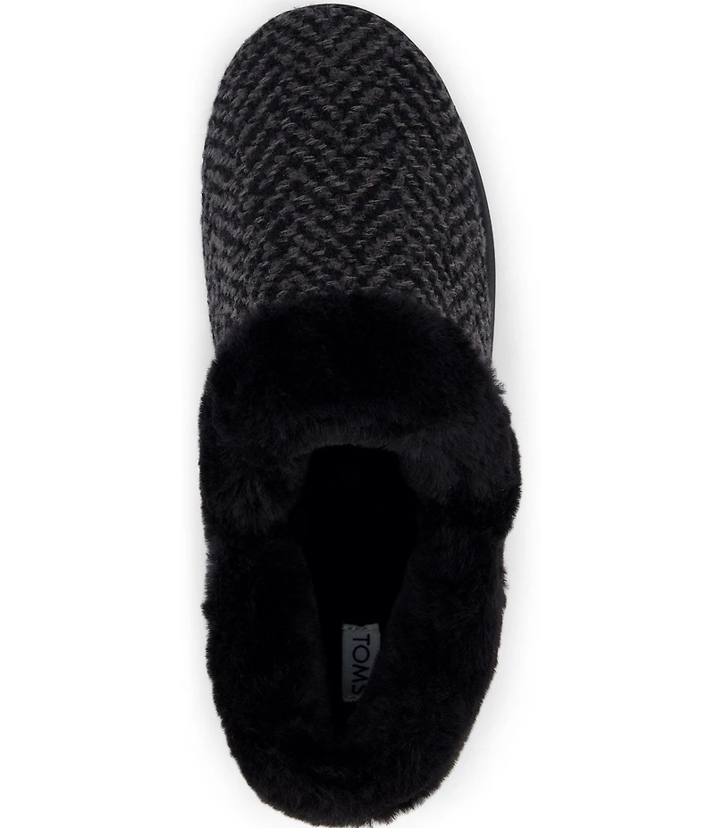 TOMS Women's Oslo Herringbone Faux Fur Slippers