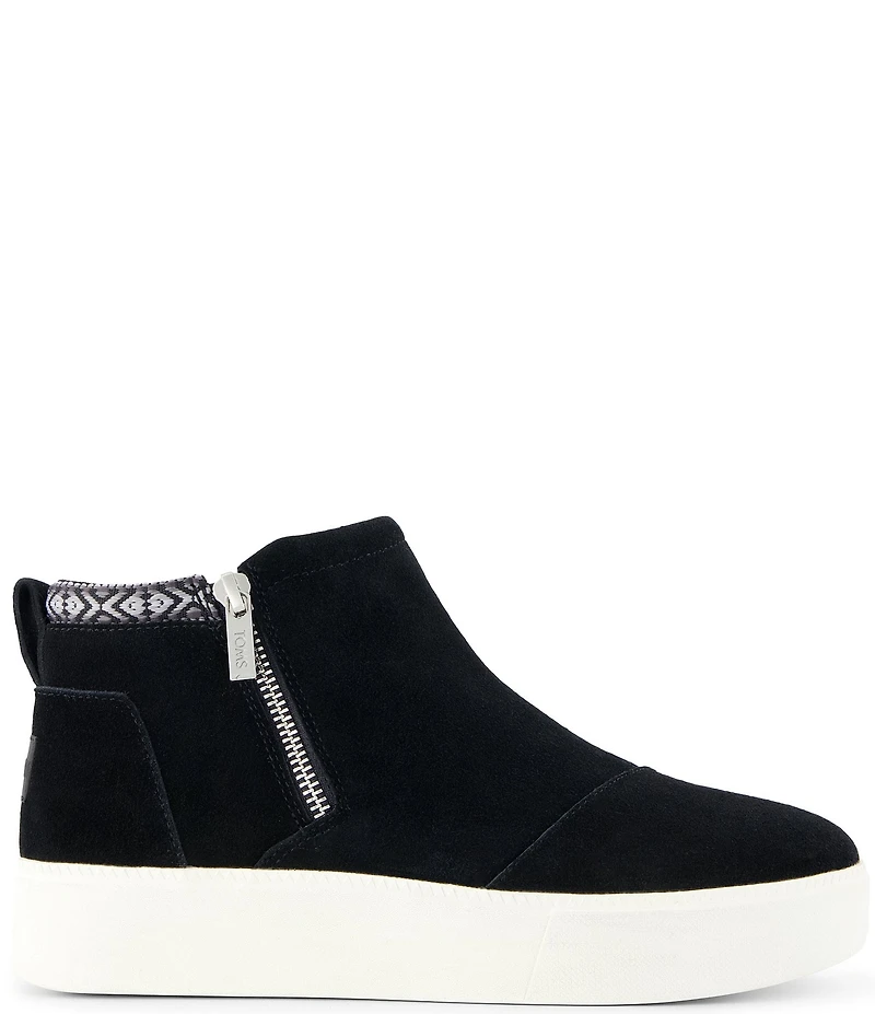 TOMS Women's Percy Suede Side Zip Platform Sneaker Booties
