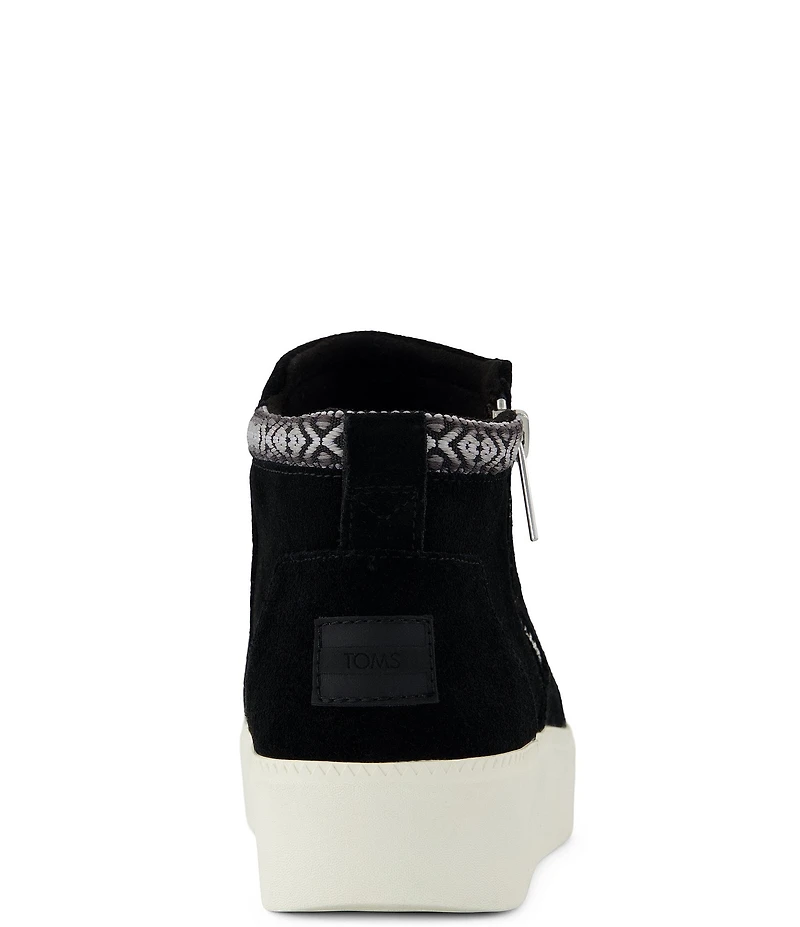 TOMS Women's Percy Suede Side Zip Platform Sneaker Booties
