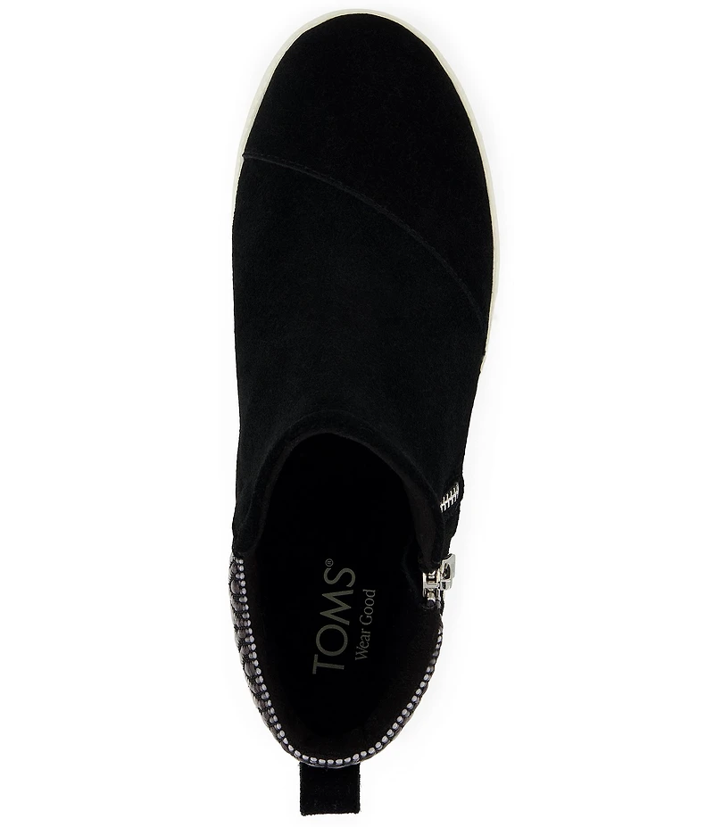 TOMS Women's Percy Suede Side Zip Platform Sneaker Booties
