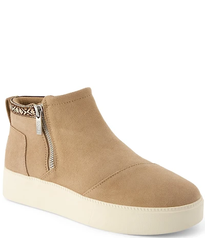 TOMS Women's Percy Suede Side Zip Platform Sneaker Booties