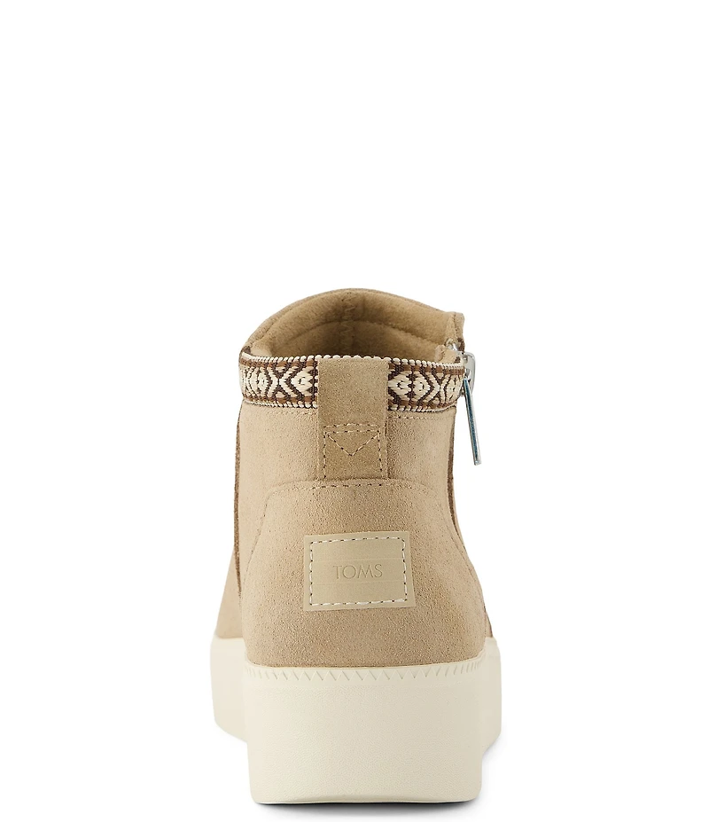 TOMS Women's Percy Suede Side Zip Platform Sneaker Booties