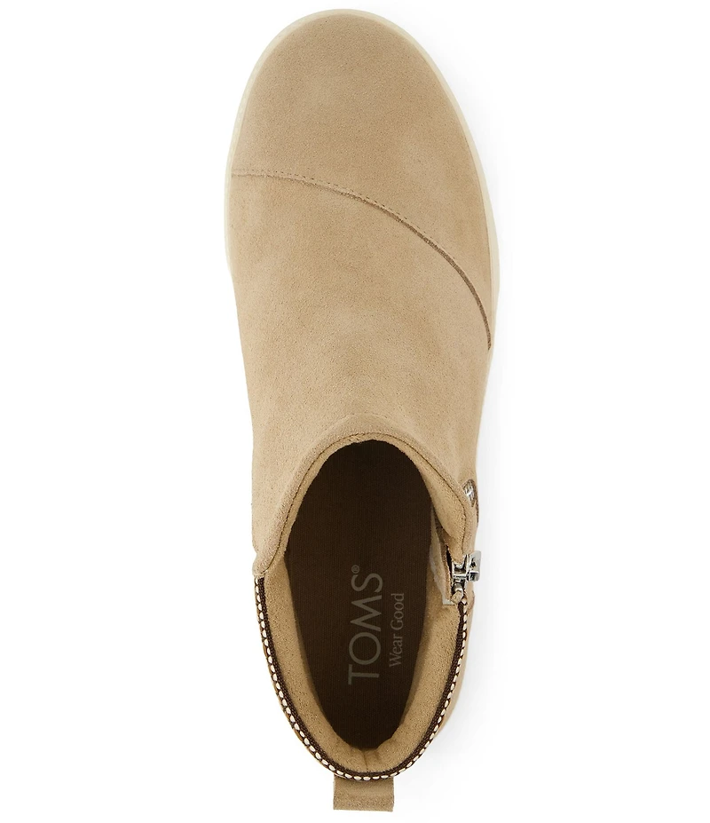 TOMS Women's Percy Suede Side Zip Platform Sneaker Booties