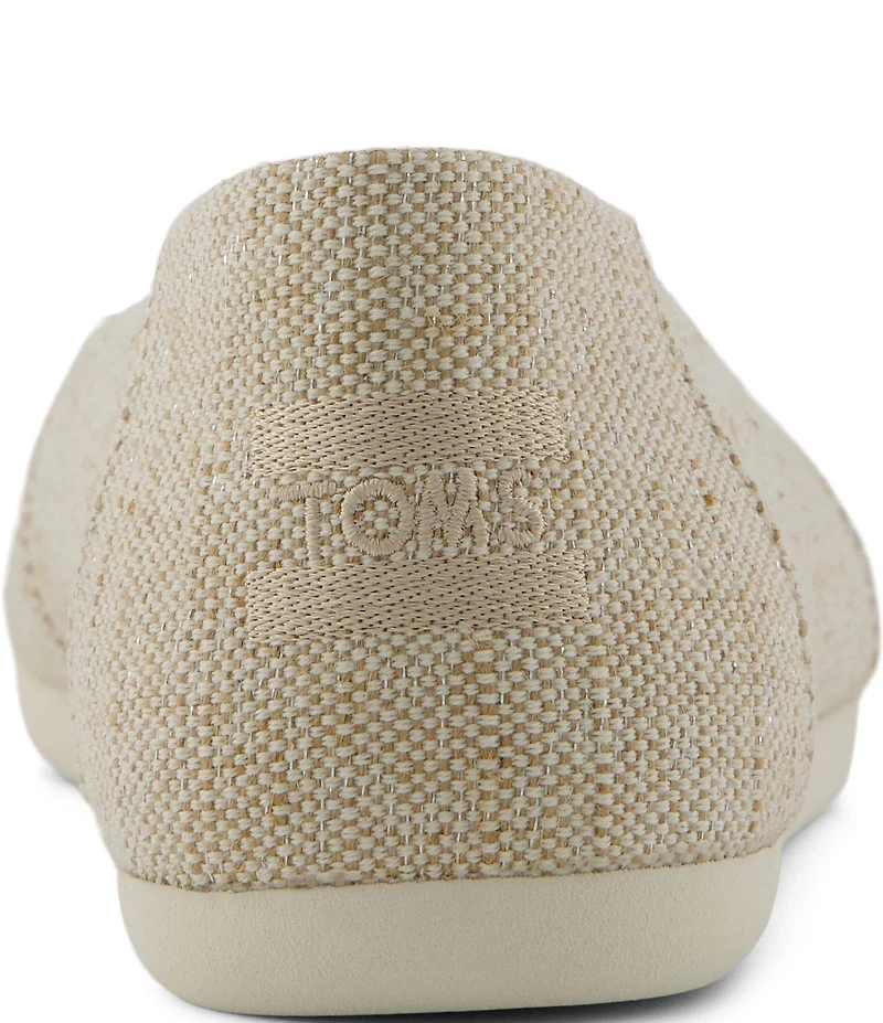 TOMS Women's Sparkle Woven Alpargata Ballet Flats