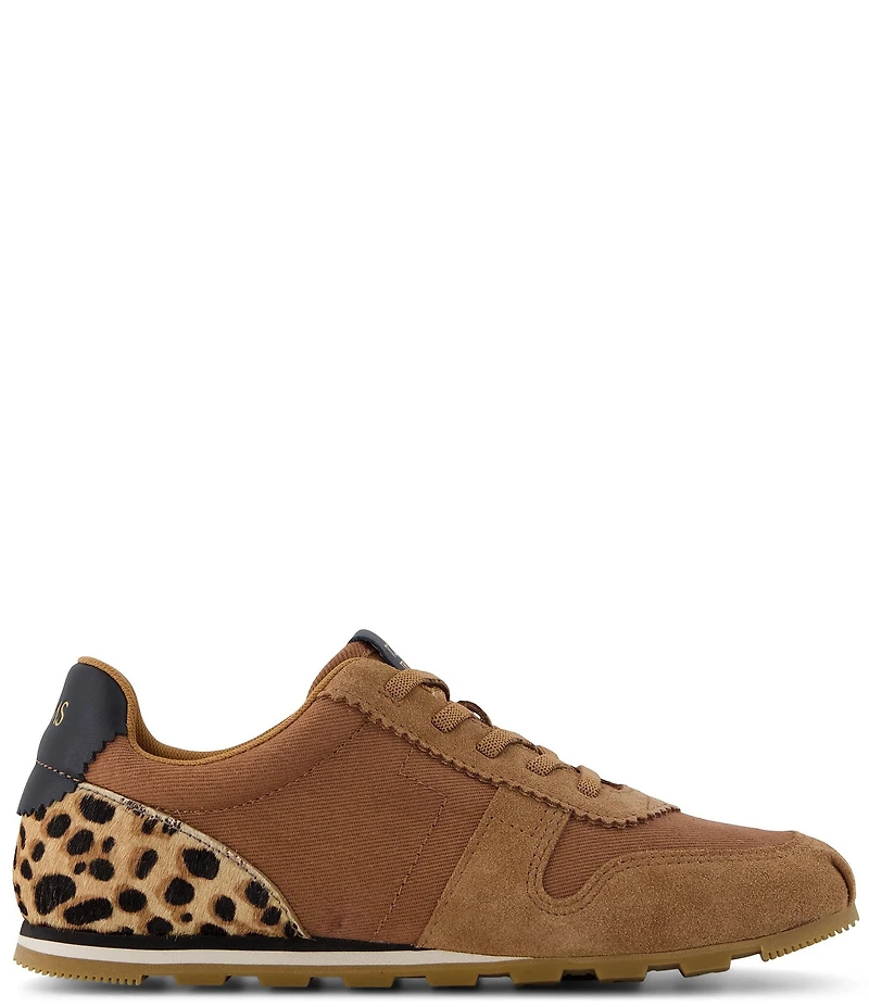 TOMS Women's TRVL LITE Palisade Water Repellent Twill Suede Leopard Print Accent Slip On Sneakers