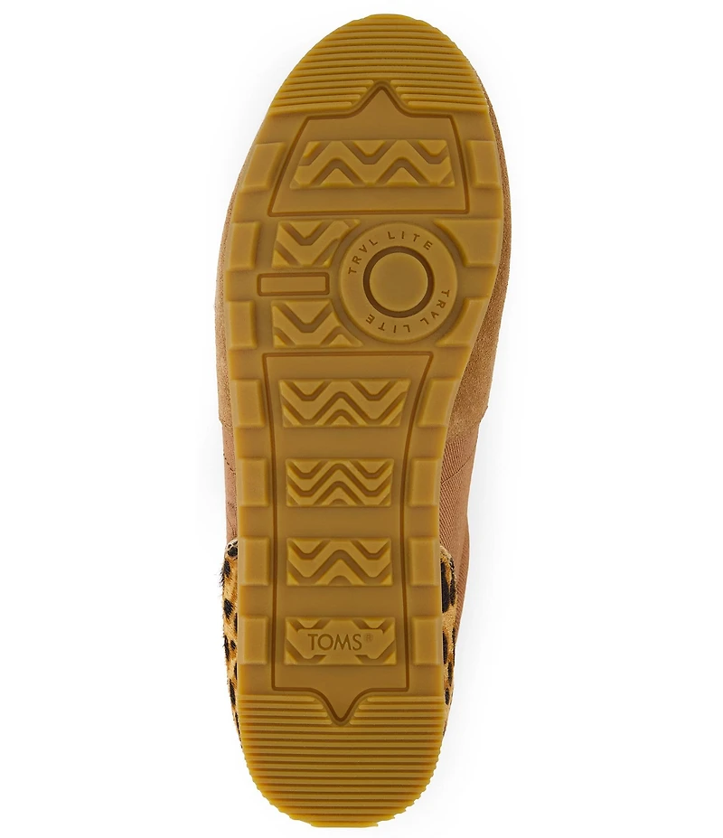 TOMS Women's TRVL LITE Palisade Water Repellent Twill Suede Leopard Print Accent Slip On Sneakers