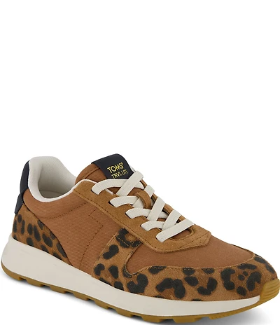 TOMS Women's Trvl Lite Retro Suede Leopard Print Sneakers