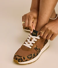 TOMS Women's Trvl Lite Retro Suede Leopard Print Sneakers
