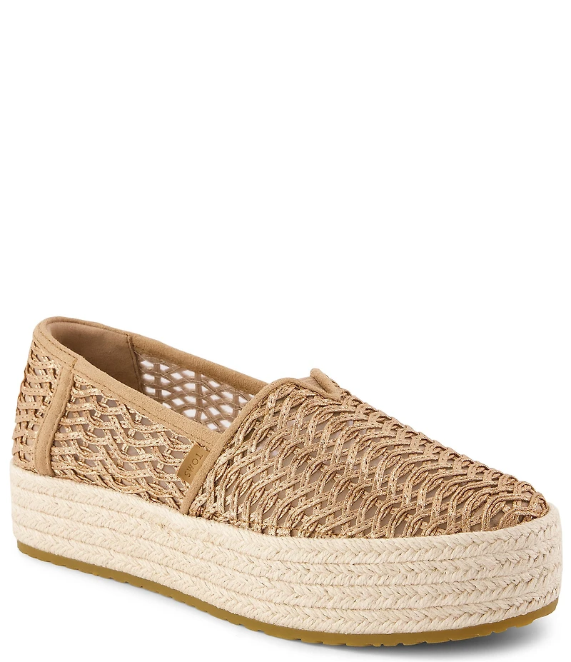 TOMS Women's Valencia Basketweave Platform Espadrille Loafers