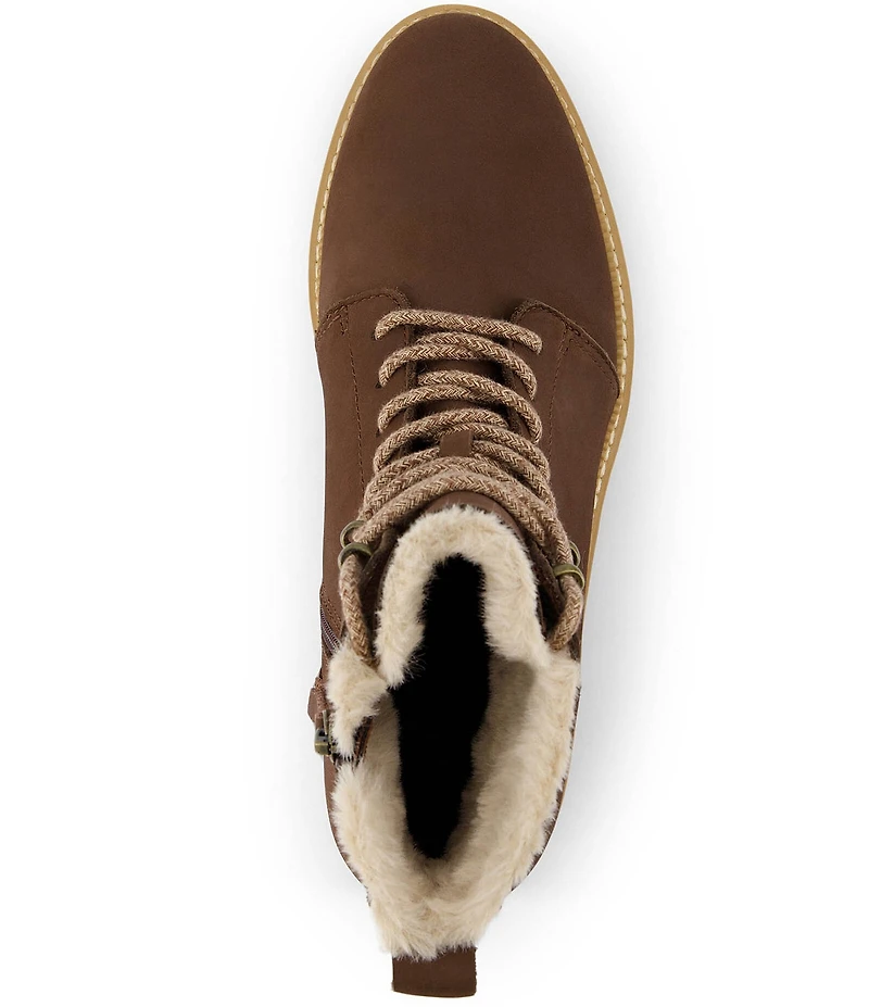 TOMS Wylder Nubuck Suede Faux Fur Lined Hiker Lugged Booties